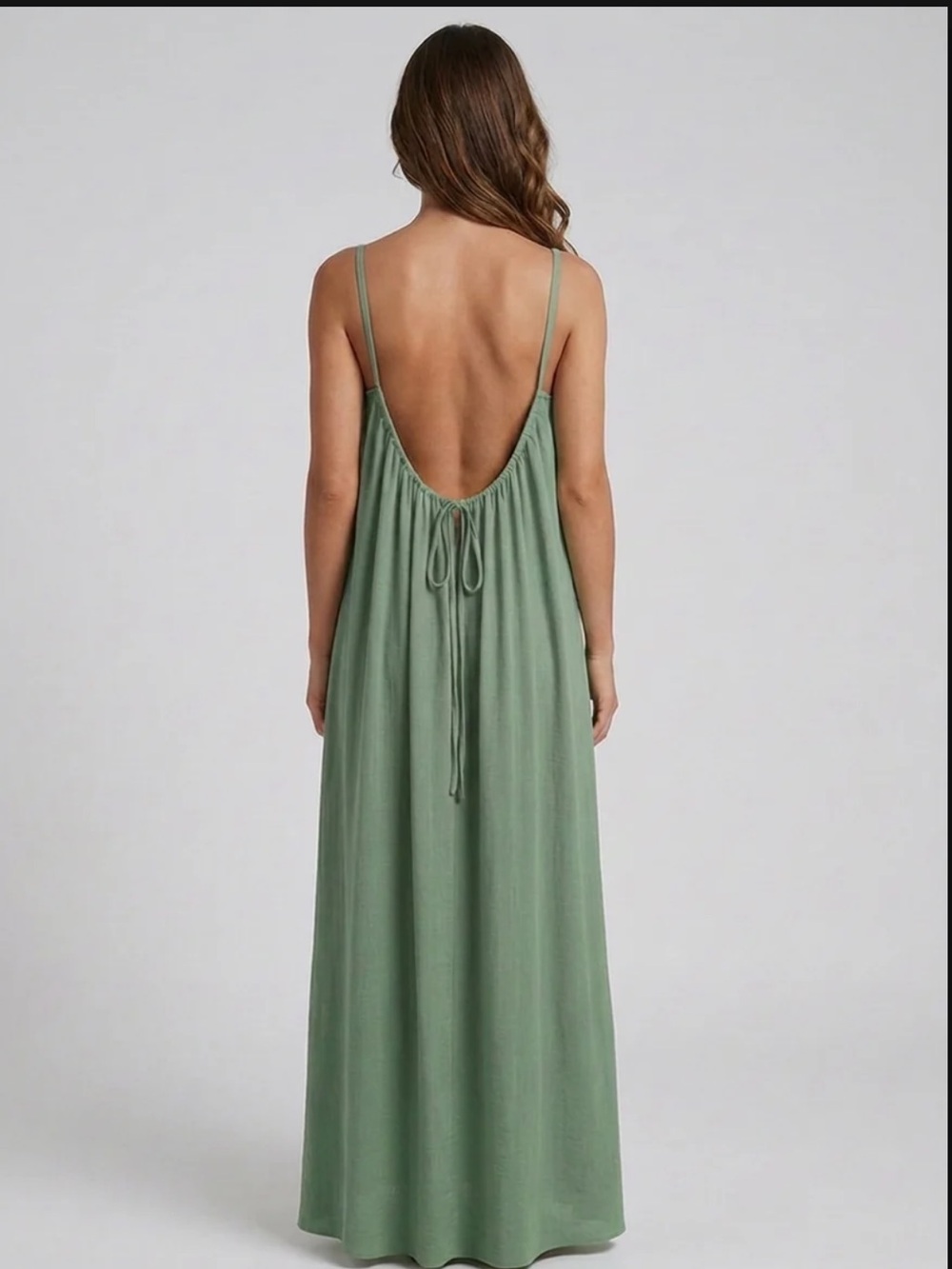 viral backless dress in green
